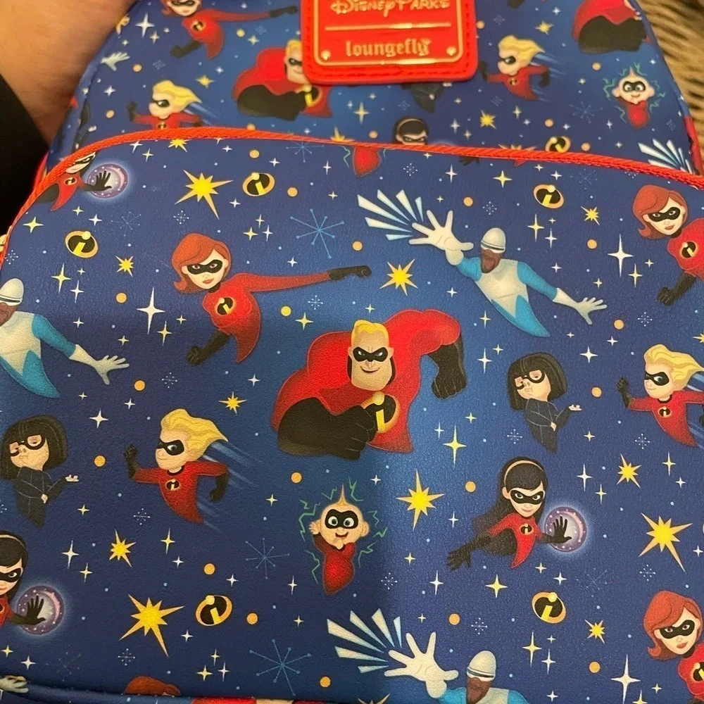 NWT Disney Parks Loungefly Incredibles Mini Backpack Blue and Red​​​​​​